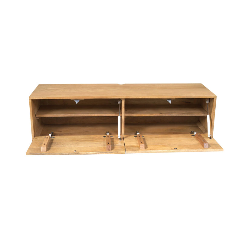 Zwevend tv meubel Vision | Mangohout | Licht mango 120 cm