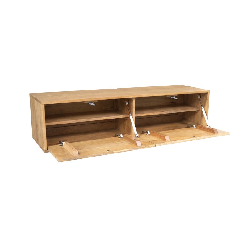 Zwevend tv meubel Vision | Mangohout | Licht mango 120 cm