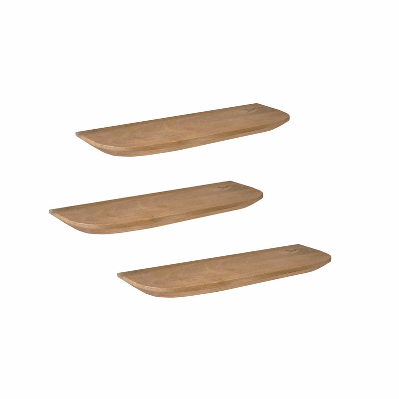 Wandplank Gusta | Mangohout | Licht mango 60 cm Set van 3