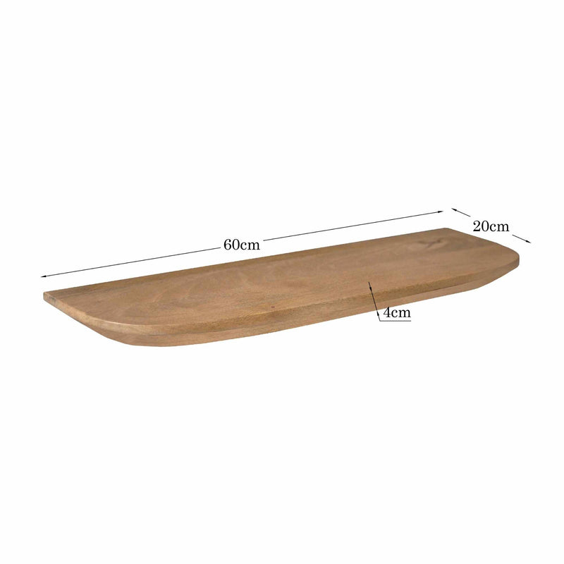 Wandplank Gusta | Mangohout | Licht mango 60 cm Set van 3