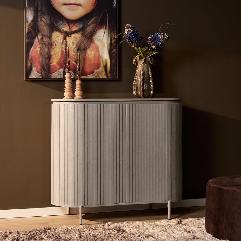 Kabinet kast Solana | Mangohout | 115 cm Taupe