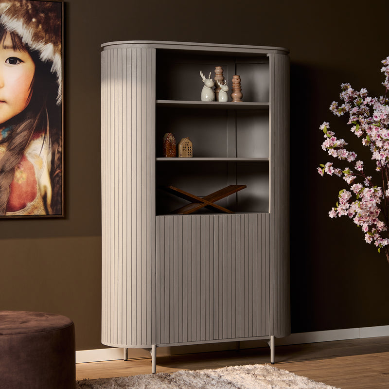 Wandkast Solana | Mangohout | 115 cm Taupe