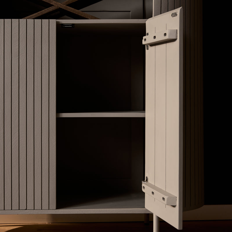 Wandkast Solana | Mangohout | 115 cm Taupe