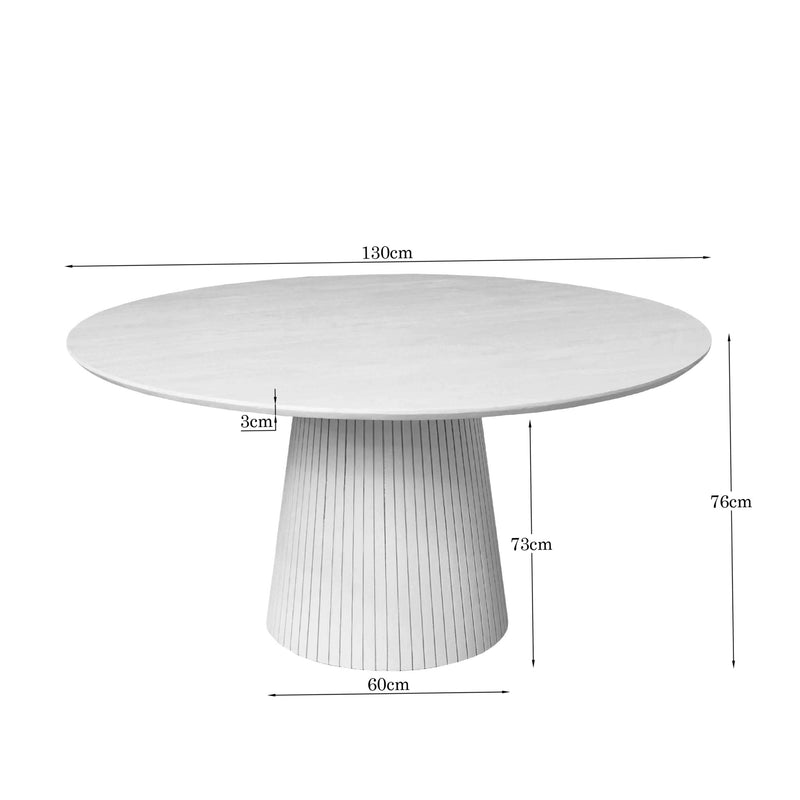 Ronde Solana | eettafel Bruin Mangohout 130 cm