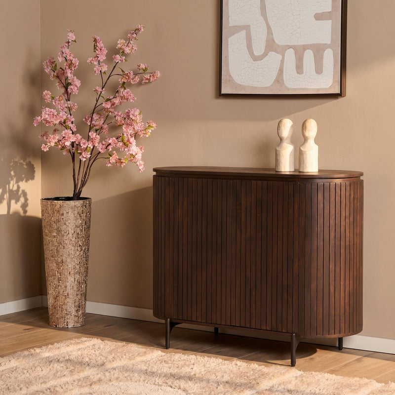 Kabinet kast Solana Bruin | 2 deuren | Mangohout 115 cm