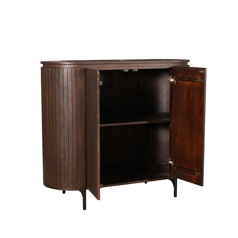Kabinet kast Solana Bruin | 2 deuren | Mangohout 115 cm