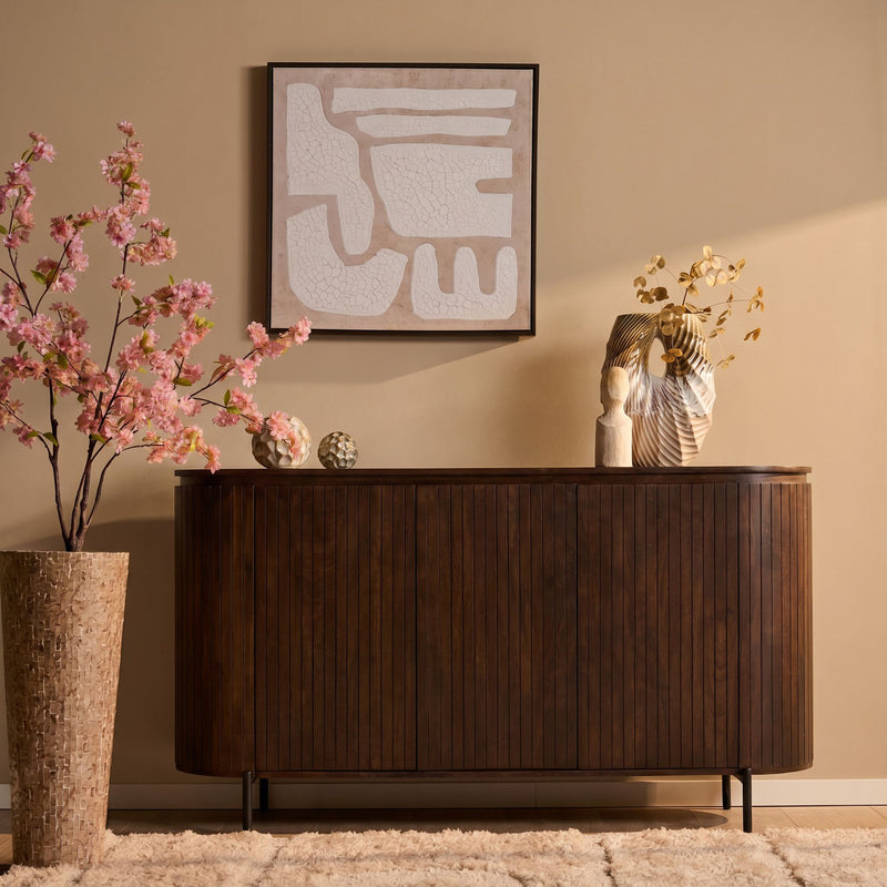 Dressoir Solana | 3 deuren | Bruin Mangohout 165 cm