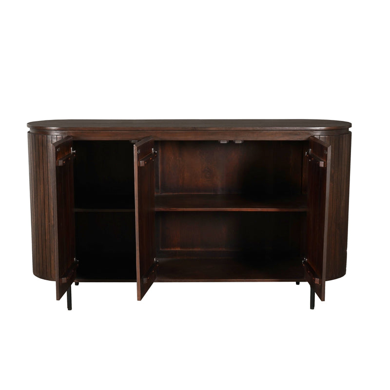 Dressoir Solana | 3 deuren | Bruin Mangohout 165 cm