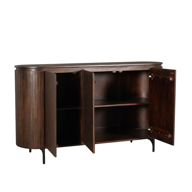 Dressoir Solana | 3 deuren | Bruin Mangohout 165 cm