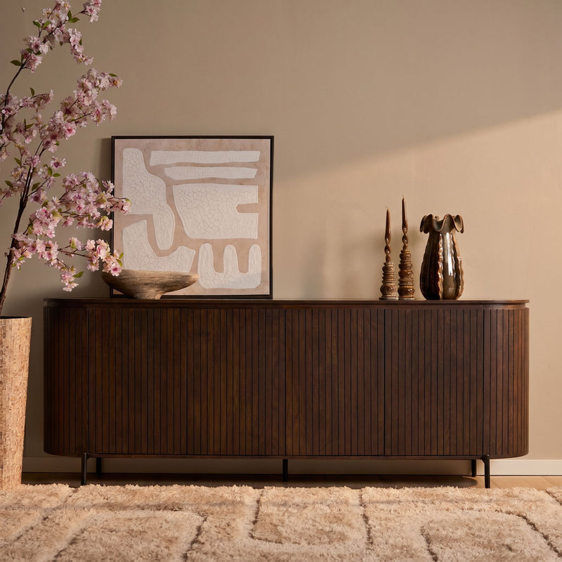 Dressoir Solana | 3 deuren | Bruin Mangohout 210 cm