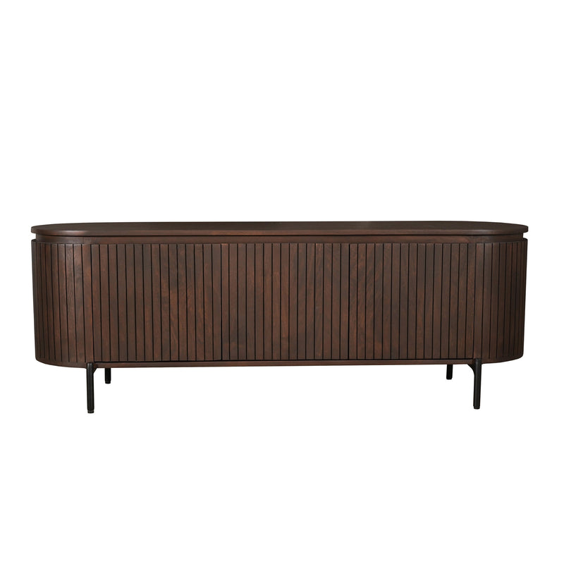 Tv meubel Solana Bruin | 3 deuren | Mangohout 165 cm