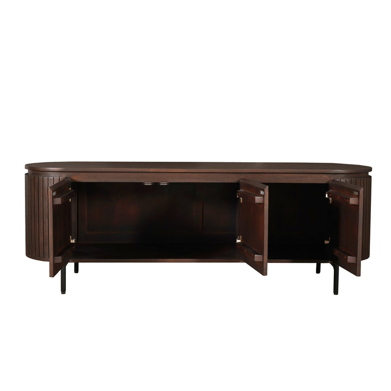 Tv meubel Solana Bruin | 3 deuren | Mangohout 165 cm