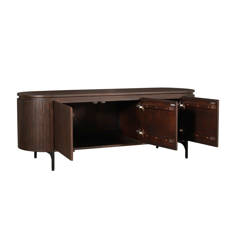 Tv meubel Solana Bruin | 3 deuren | Mangohout 165 cm