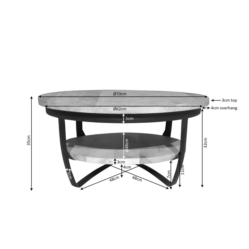Salontafel Paras | 70 cm Licht mango