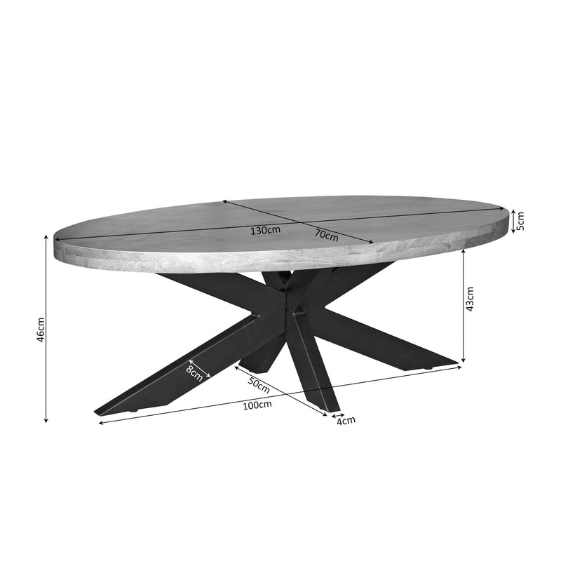 Salontafel Dakota | 130 cm Ovaal