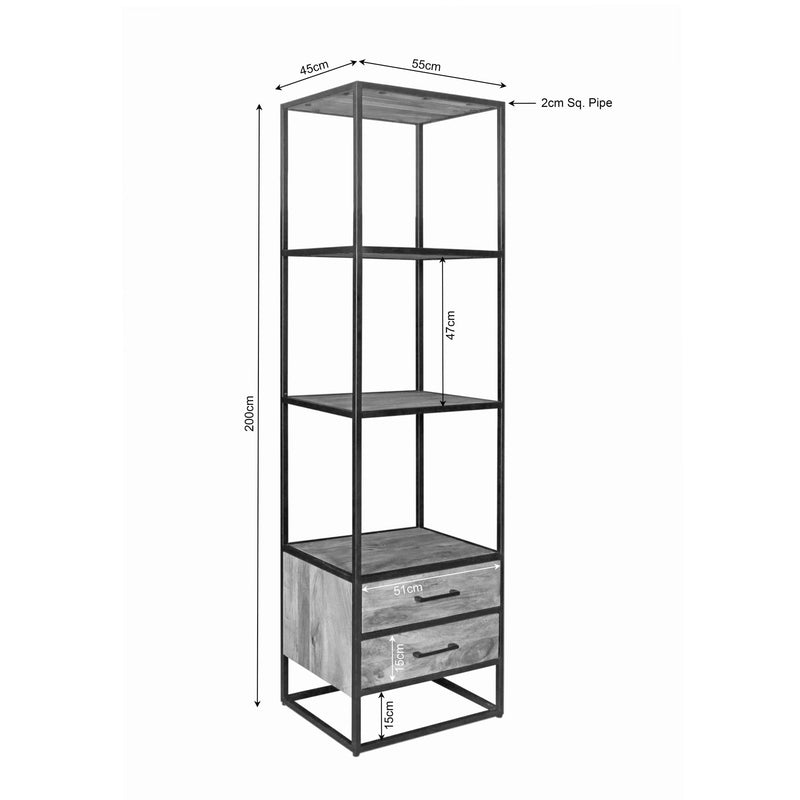 Boekenkast Dakota | 2 lades 55 cm