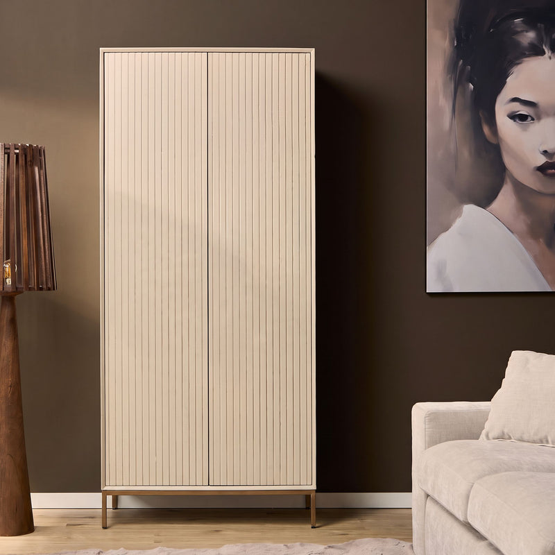 Kabinet Madison | 2 deuren | Zand Mangohout 90 cm