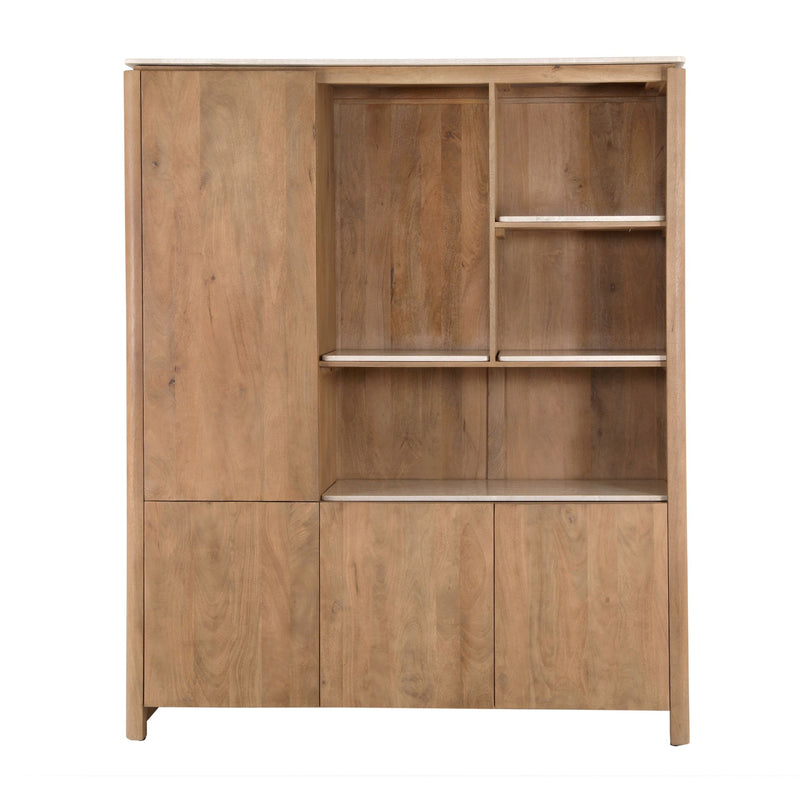 Vakkenkast Dallas Naturel | Mangohout | 4 deuren | 4 vakken | XL 160 cm
