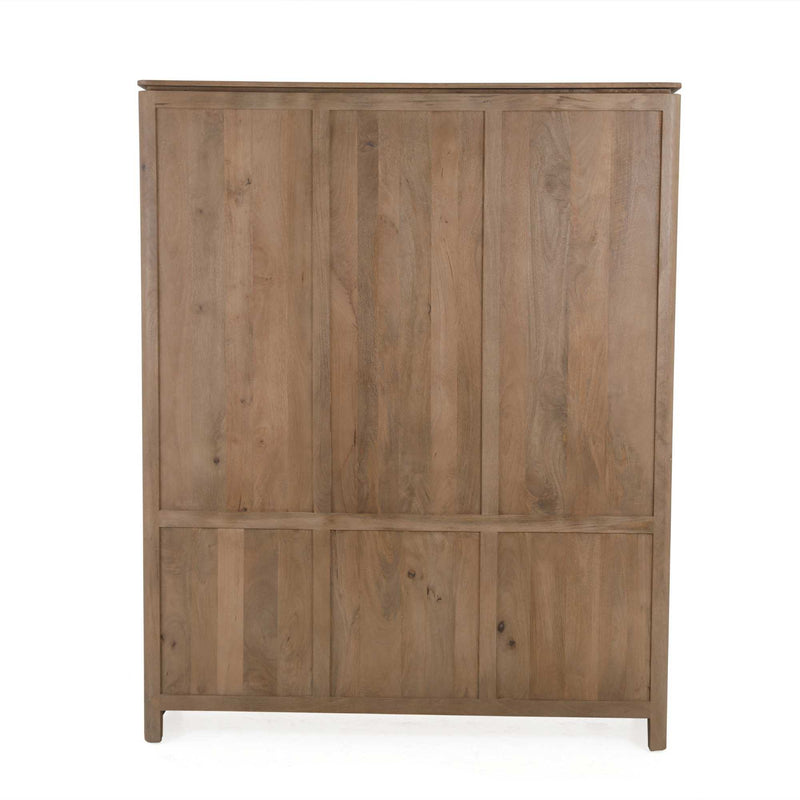 Vakkenkast Dallas Naturel | Mangohout | 4 deuren | 4 vakken | XL 160 cm