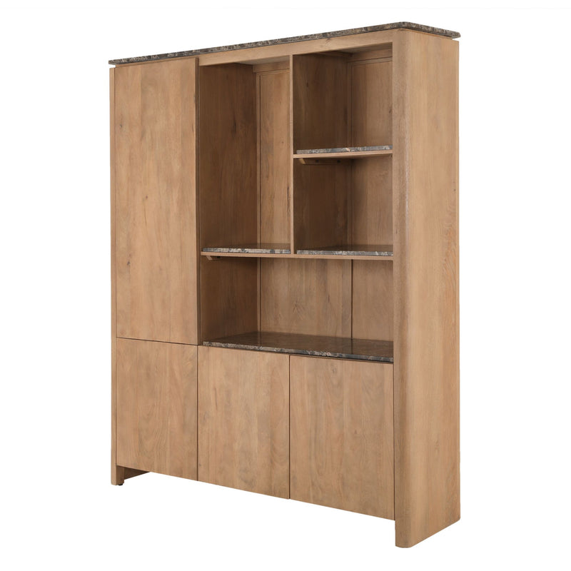 Vakkenkast Dallas Naturel | Mangohout | 4 deuren | 4 vakken | XL 160 cm