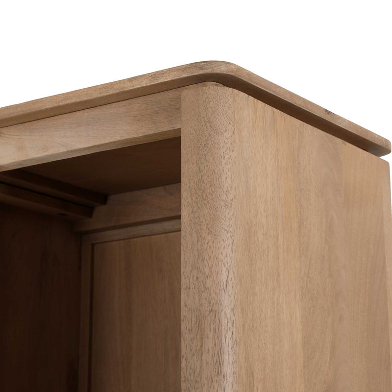 Vakkenkast Dallas Naturel | Mangohout | 4 deuren | 4 vakken | XL 160 cm