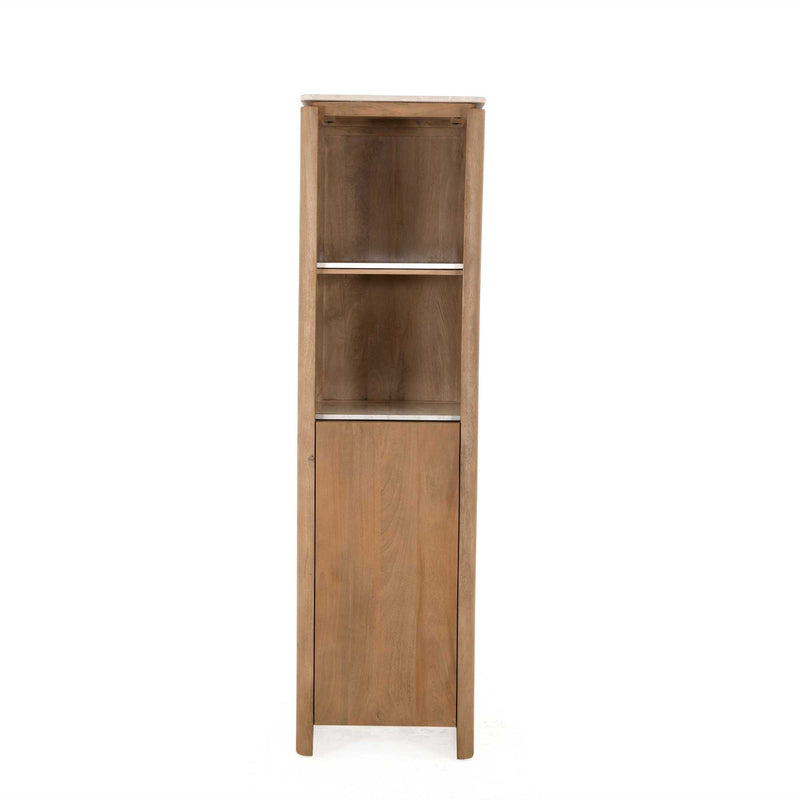 Boekenkast Dallas | Mangohout | 1 deur | 2 vakken | Naturel 55 cm