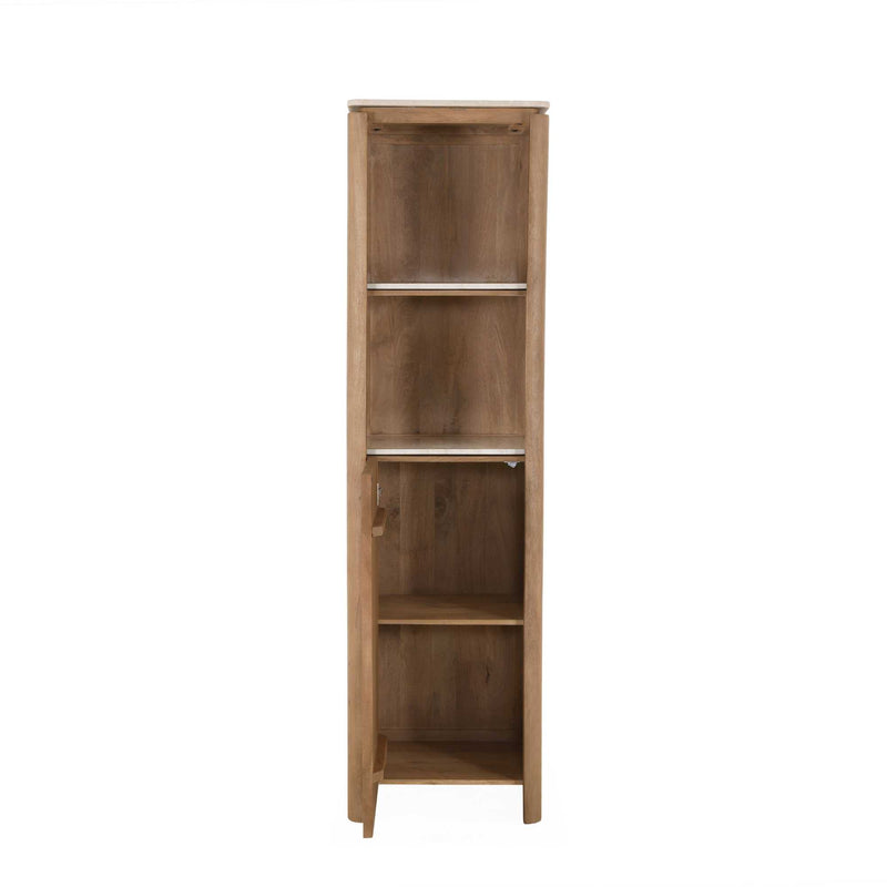 Boekenkast Dallas | Mangohout | 1 deur | 2 vakken | Naturel 55 cm