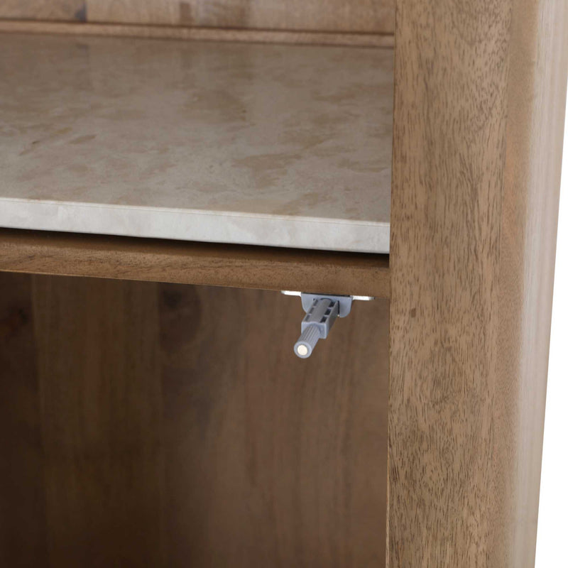 Boekenkast Dallas | Mangohout | 1 deur | 2 vakken | Naturel 55 cm