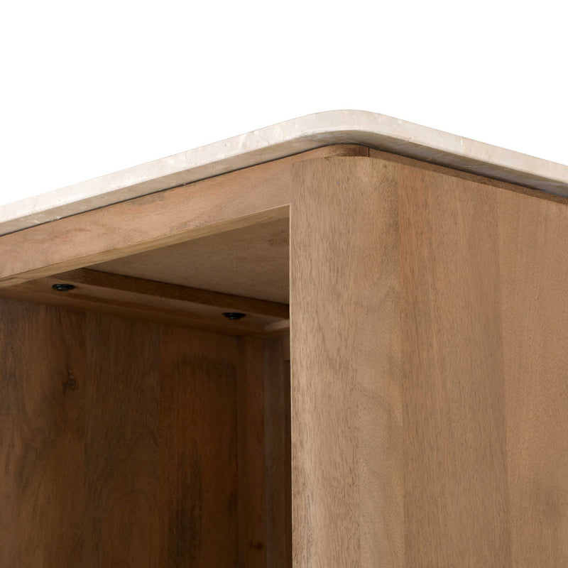 Boekenkast Dallas | Mangohout | 1 deur | 2 vakken | Naturel 55 cm