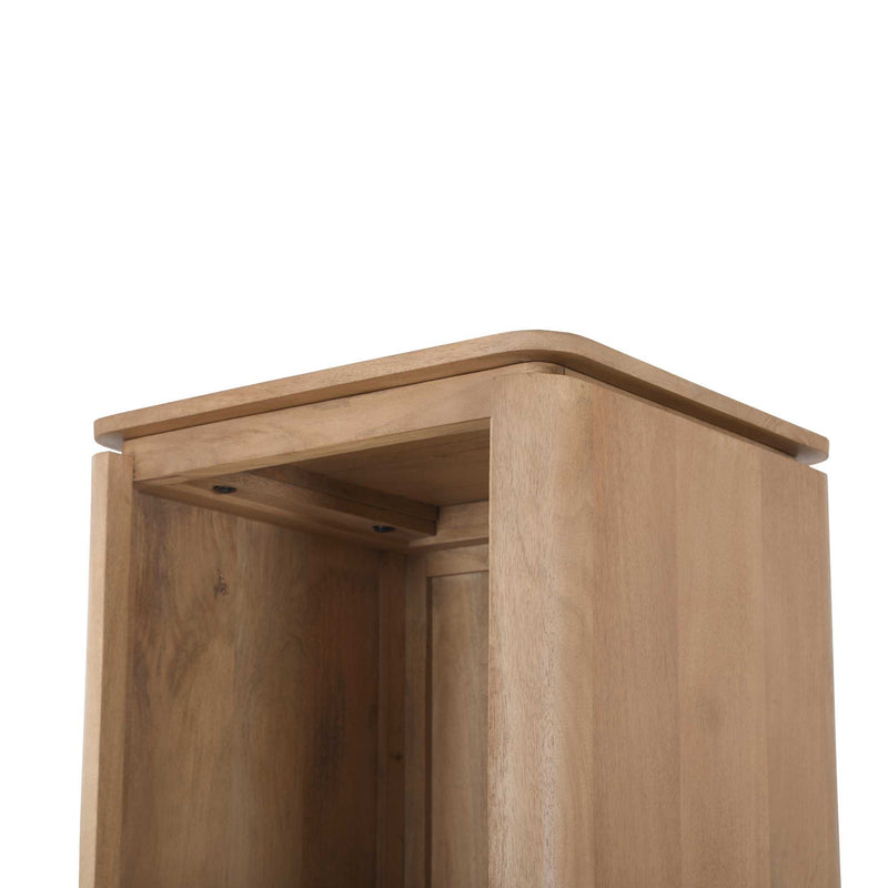 Boekenkast Dallas | Mangohout | 1 deur | 2 vakken | Naturel 55 cm