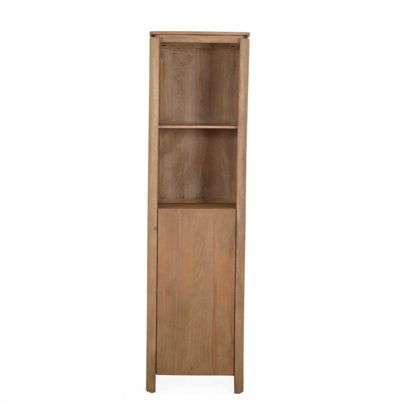 Boekenkast Dallas | Mangohout | 1 deur | 2 vakken | Naturel 55 cm