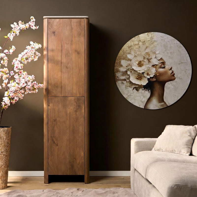 Kabinet kast Dallas Naturel | Mangohout | 2 deuren | Kabinetkast 55 cm