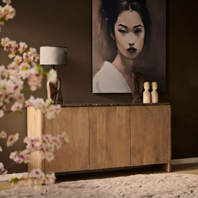 Dressoir Dallas | Mangohout | 3 deuren | Naturel 165 cm