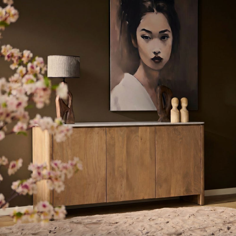 Dressoir Dallas | Mangohout | 3 deuren | Naturel 165 cm