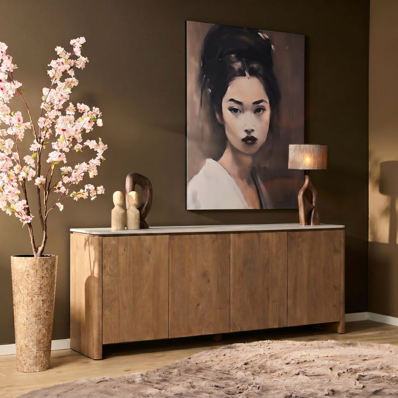 Dressoir Dallas | Mangohout | 4 deuren | Naturel 210 cm