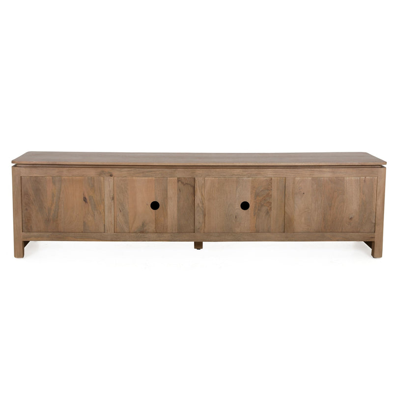 Tv meubel Dallas | Mangohout | 4 deuren | Naturel 210 cm