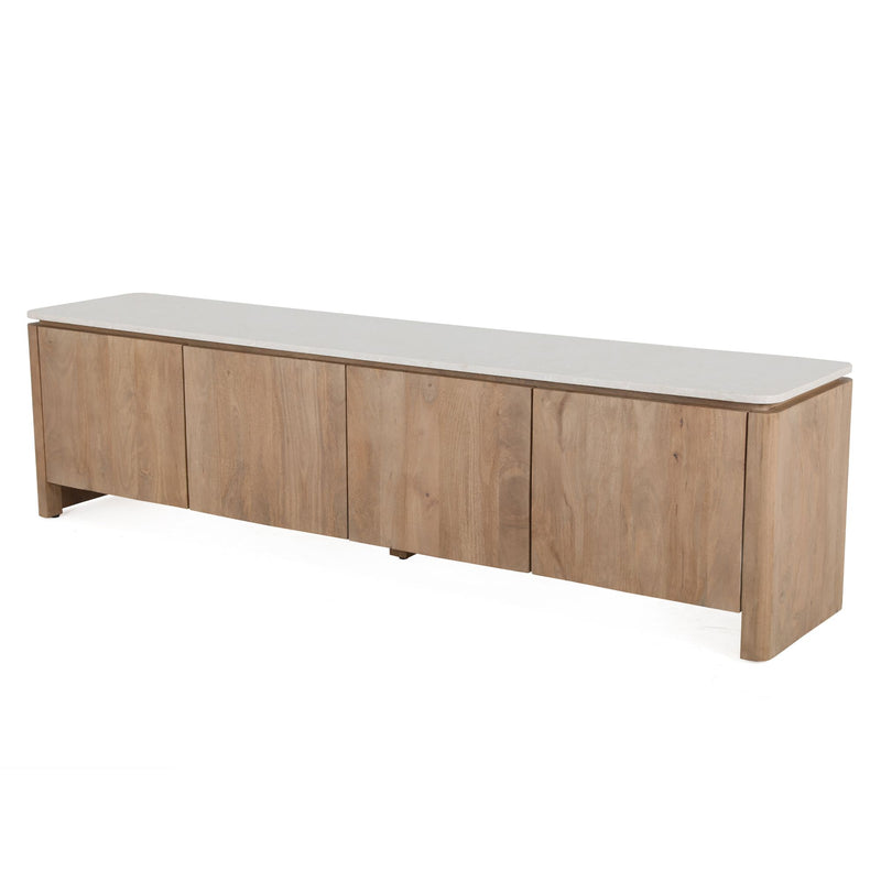 Tv meubel Dallas | Mangohout | 4 deuren | Naturel 210 cm