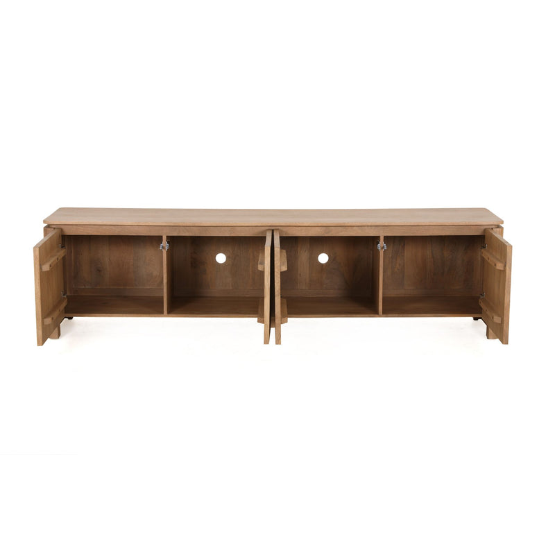 Tv meubel Dallas | Mangohout | 4 deuren | Naturel 210 cm