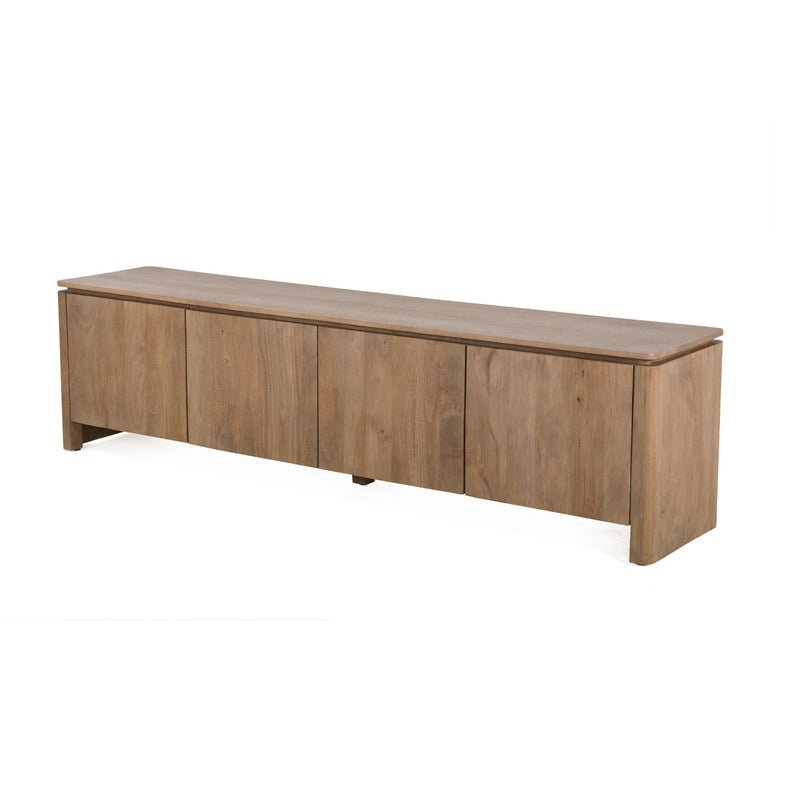 Tv meubel Dallas | Mangohout | 4 deuren | Naturel 210 cm