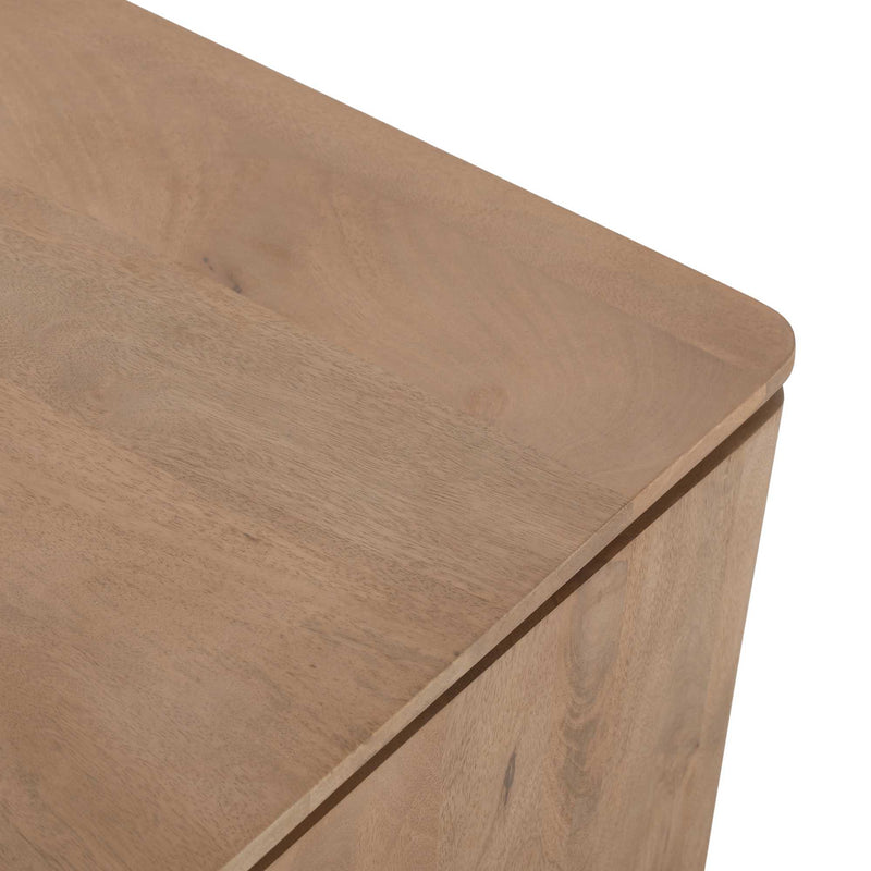 Vierkante Dallas | Mangohout | 1 lade | Salontafel Naturel 80 cm