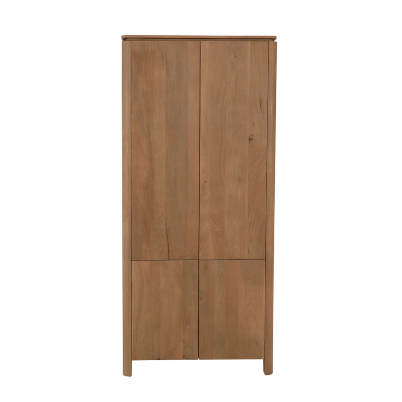Kabinet kast | Mangohout | 2 deuren | 2 lades | Kabinetkast Dallas Naturel 90 cm