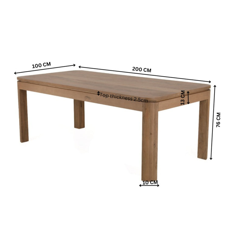 Eettafel Dallas Naturel | Mangohout | 200 cm