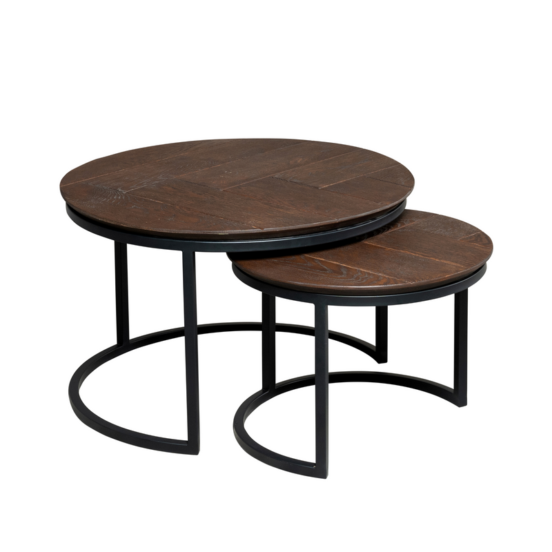 Salontafel Otik | Brown Oak 70 cm Set van 2