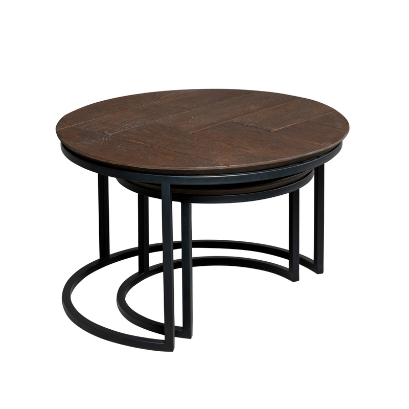 Salontafel Otik | Brown Oak 70 cm Set van 2