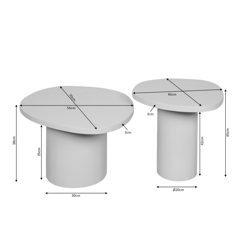 Salontafel Mirre | Brown Set van 2