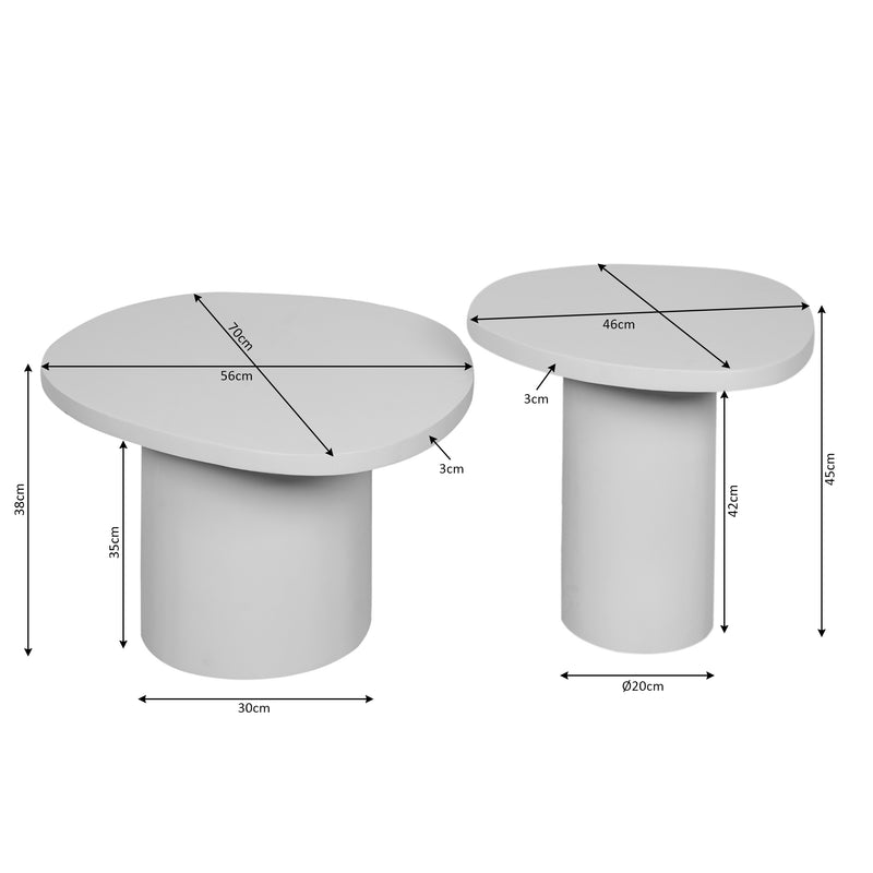 Salontafel Mirre | Brown Set van 2