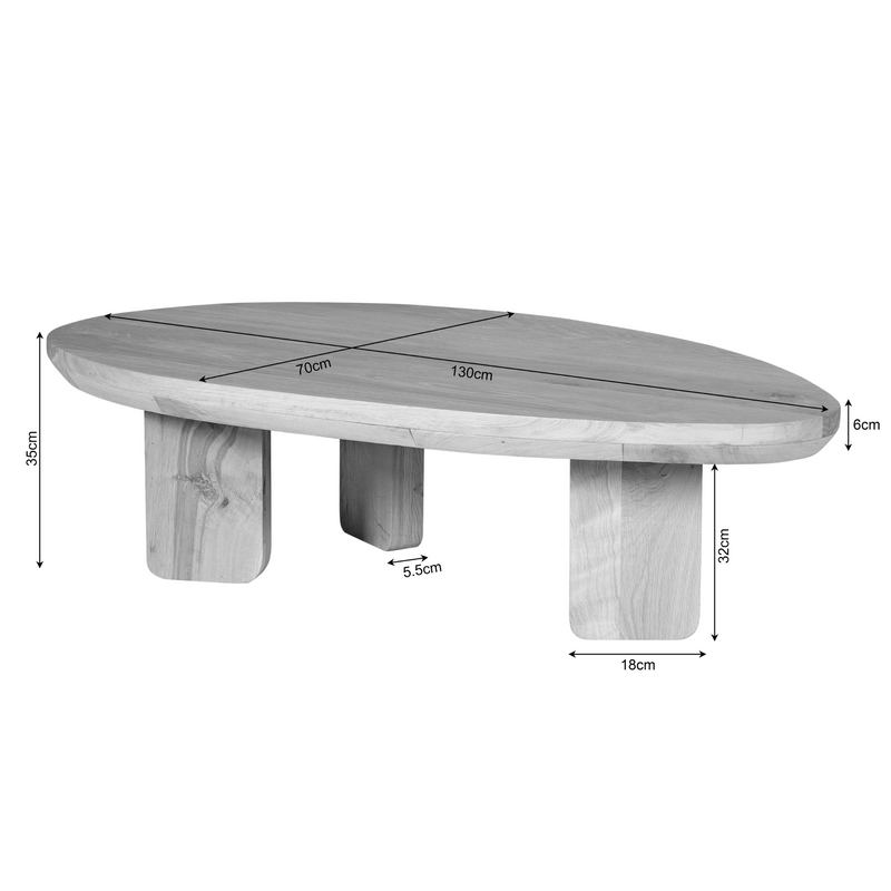 Salontafel Zillah | 130 cm Oak Brown