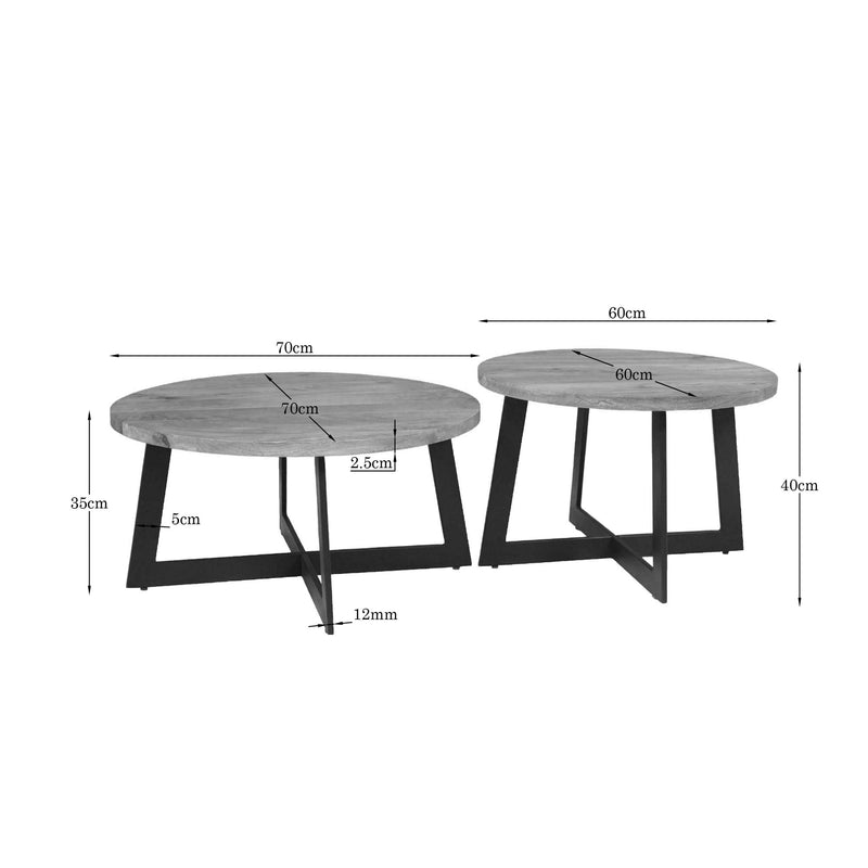 Salontafel Atlanta | 70 cm Set van 2