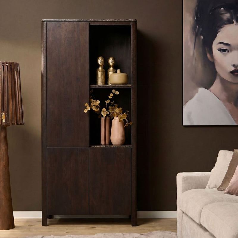 Vakkenkast Dallas | Mangohout | Bruin 90 cm