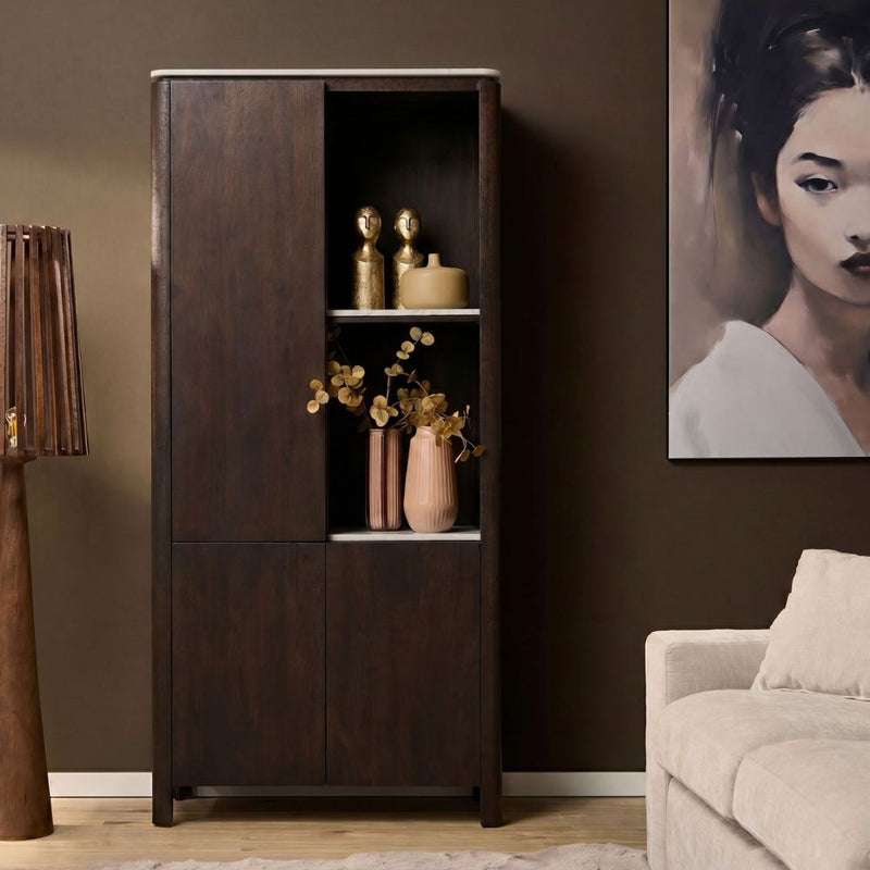 Vakkenkast Dallas | Mangohout | Bruin 90 cm